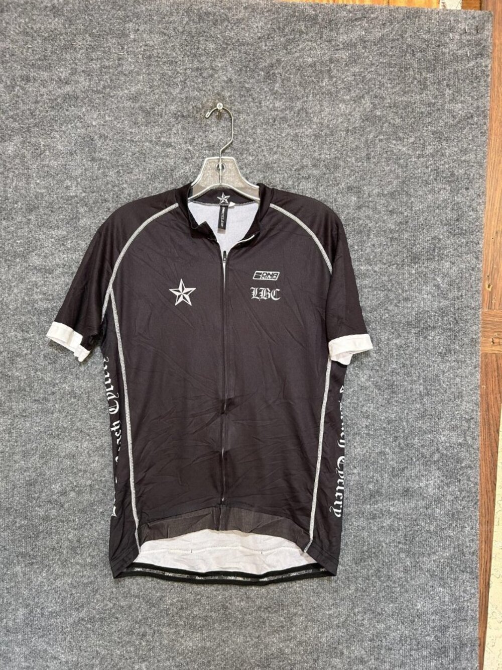 DNA Cycling Jersey Mens Medium Black Long Beach Cyclery Full Zip Pockets Bike